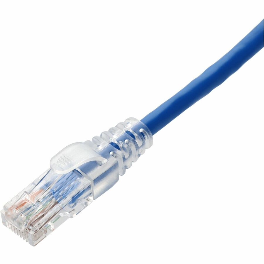 AddOn 12ft Blue CAT 6A PVC Ethernet Cable Snagless Easy Clear Boot TAA RJ-45 M/M