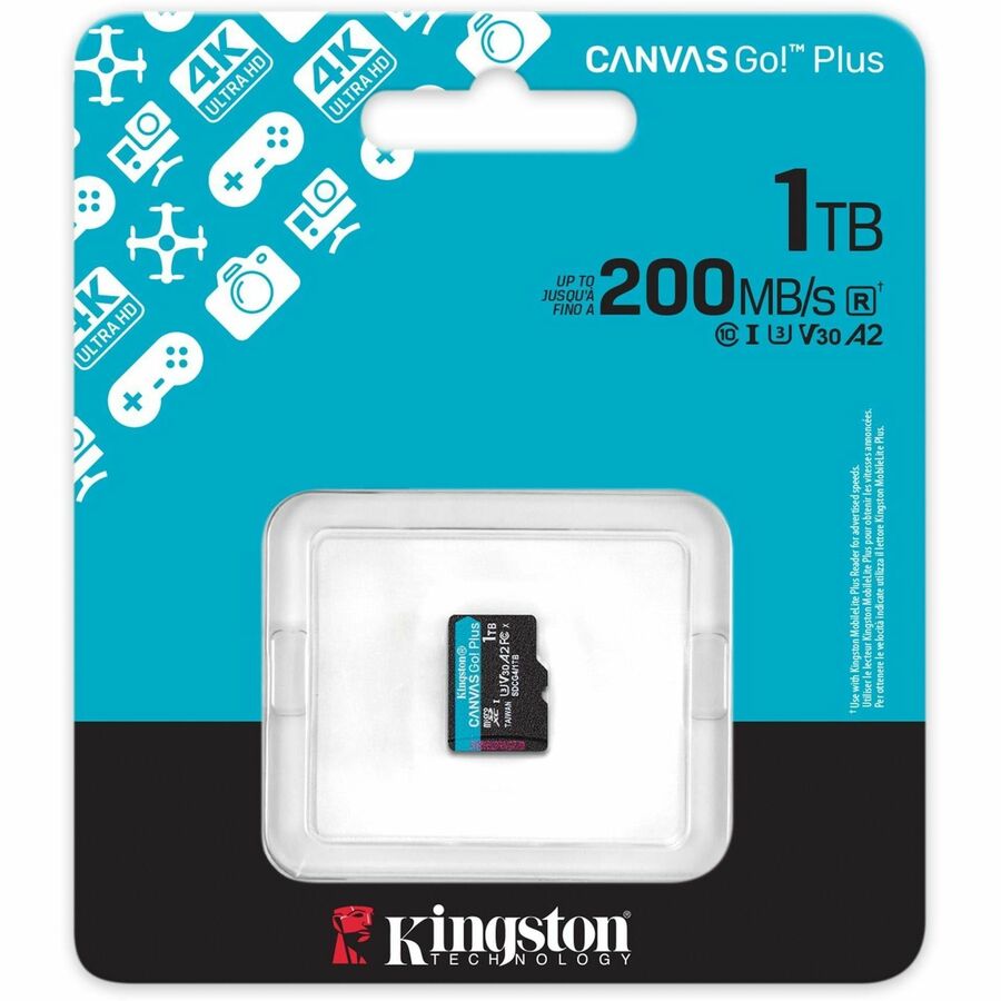 Kingston Canvas Go! Plus 1 TB Class 10/UHS-I (U3) V30 microSDXC - 1 Pack