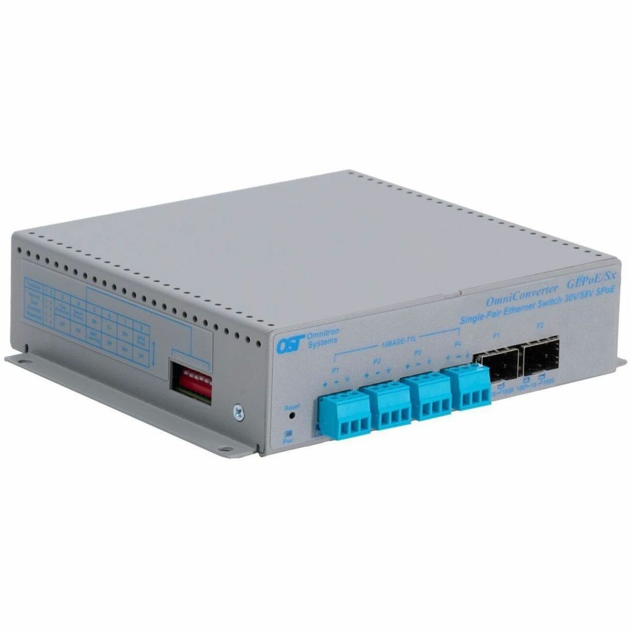 Omnitron Systems OmniConverter GLPoE/Sx Unmanaged Single Pair Power Over Ethernet Switch