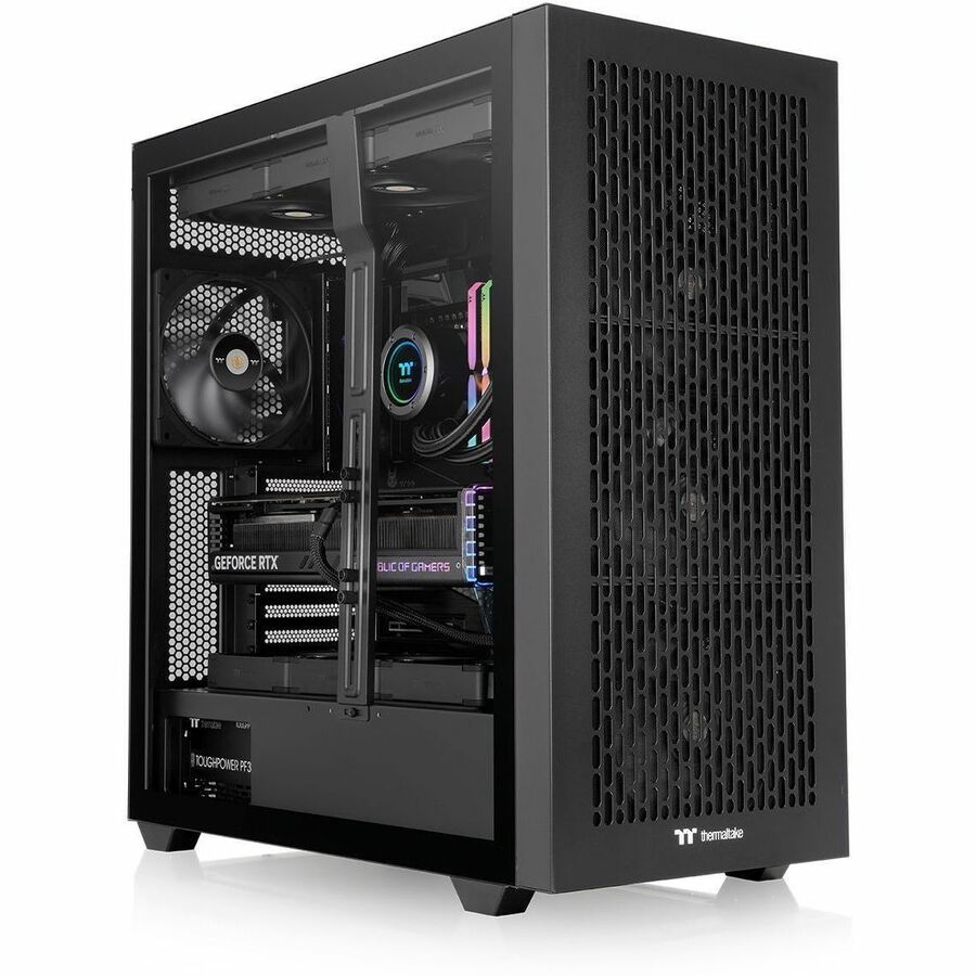Thermaltake AX500 Full Tower Chassis, Black, Mini ITX motherboard builds a perfect symmetry of hardware components required in media server or NAS box, 2 x USB 3.0 Type-A
