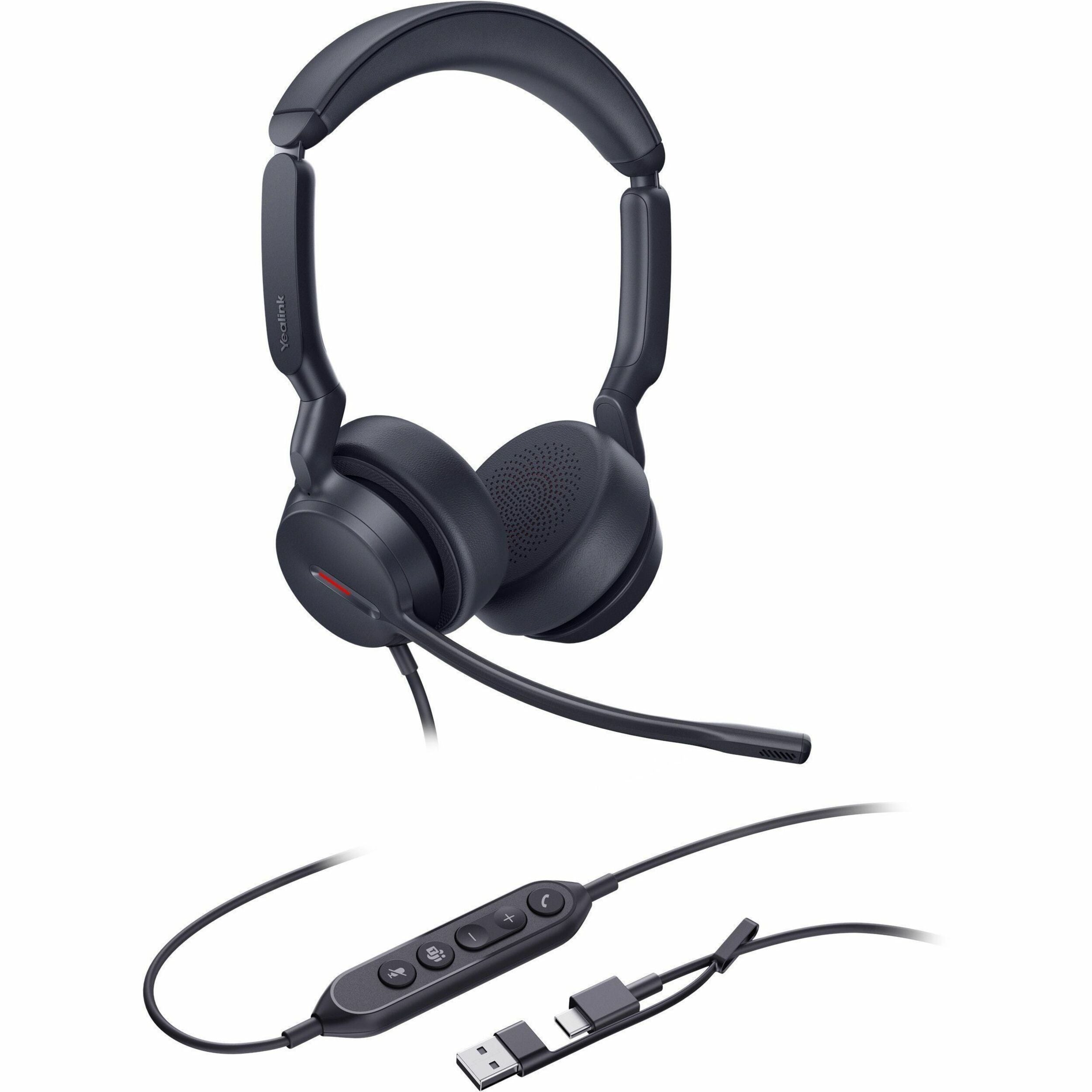 Yealink UH44 Headset, 1.97 ft, USB Type C, Wired