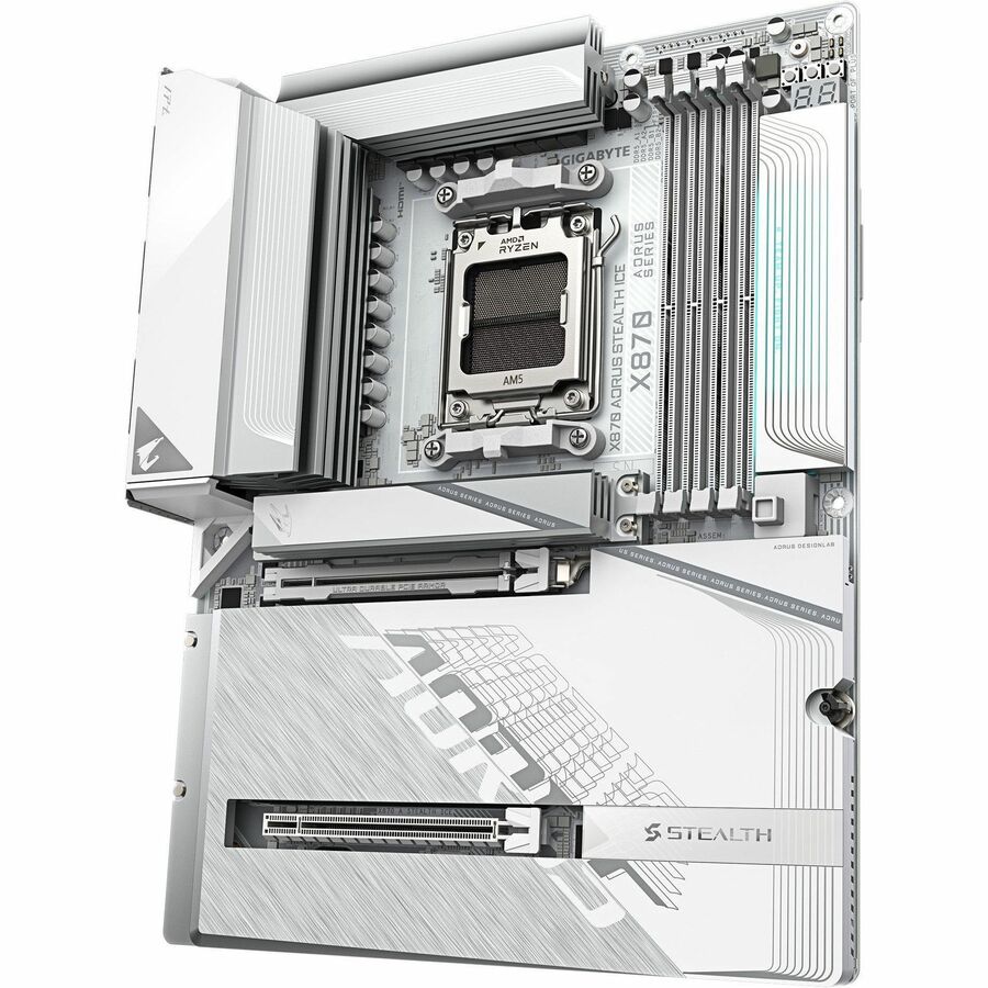 GIGABYTE Aorus STEALTH X870 A STEALTH ICE Gaming Desktop Motherboard - AMD X870 Chipset - Socket AM5 - ATX