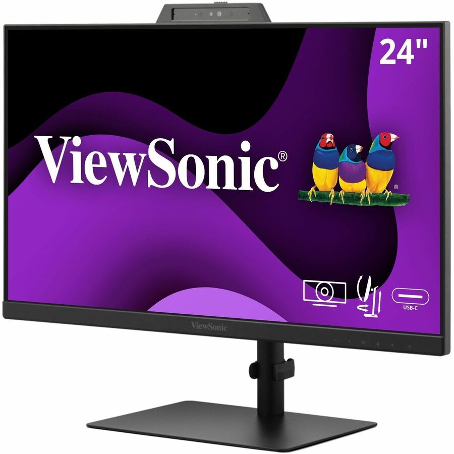 ViewSonic VG2441V 24 Inch 1080p IPS Video Conferencing Monitor with Integrated Windows Hello Certified IR 5MP Webcam, Built-in Microphone, Advanced Ergonomics, USB C, HDMI, and DisplayPort Inputs