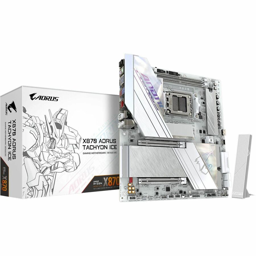 GIGABYTE Aorus Ultra Durable X870 A TACHYON ICE Gaming Desktop Motherboard - AMD X870 Chipset - Socket AM5 - Extended ATX