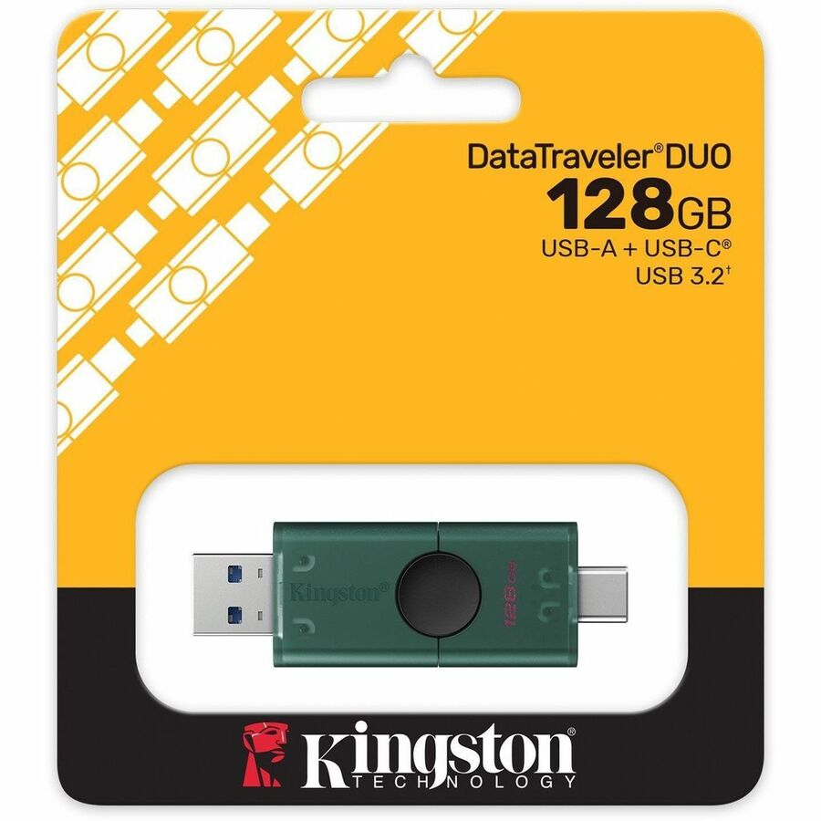 Kingston DataTraveler Duo 128GB USB 3.2 (Type A + Type C) Gen 1 On-The-Go Flash Drive