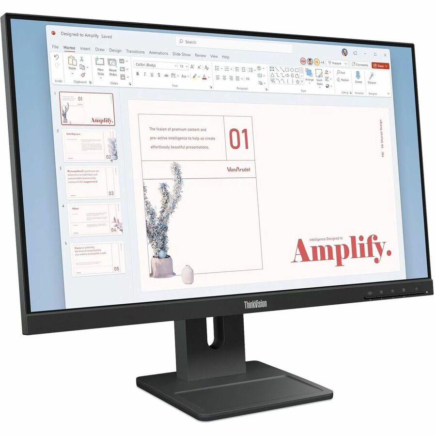 Lenovo ThinkVision E24-40 24" Class Full HD LED Monitor - 16:9 - Raven Black