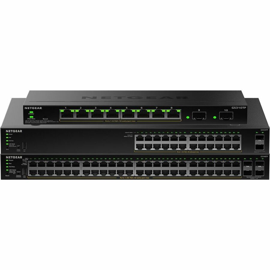 Netgear GS348TPv2 Ethernet Switch, Features 48 networking ports to meet the requirements of the most demanding workgroups