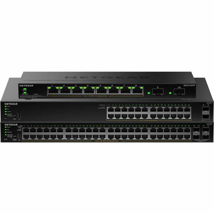 Netgear GS310TPv2 Ethernet Switch, Conveniently lets you connect two standard Ethernet ports to ensure maximum efficiency