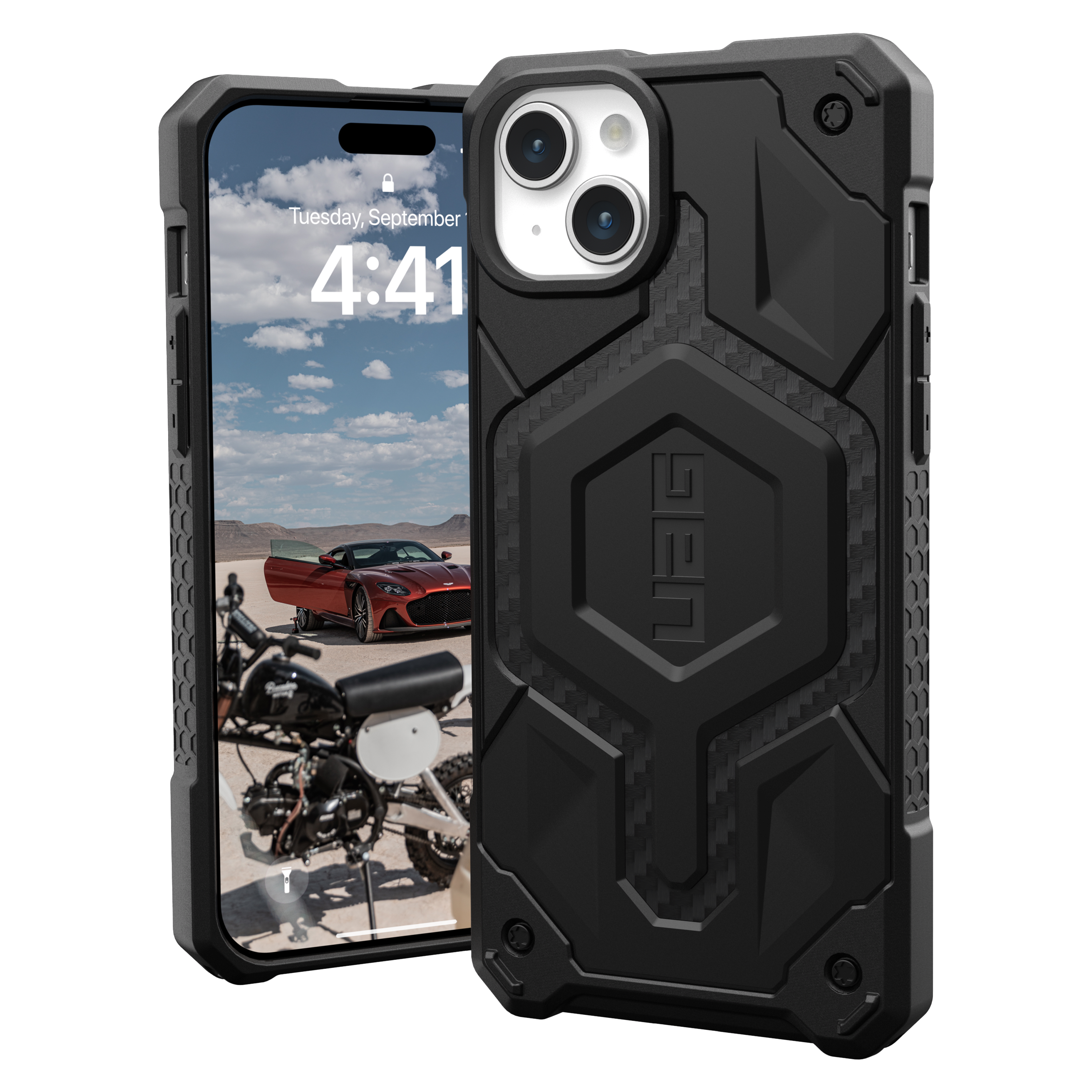 Urban Armor Gear Uag - Monarch Pro Magsafe Case For Apple Iphone 15 Plus - Carbon Fiber