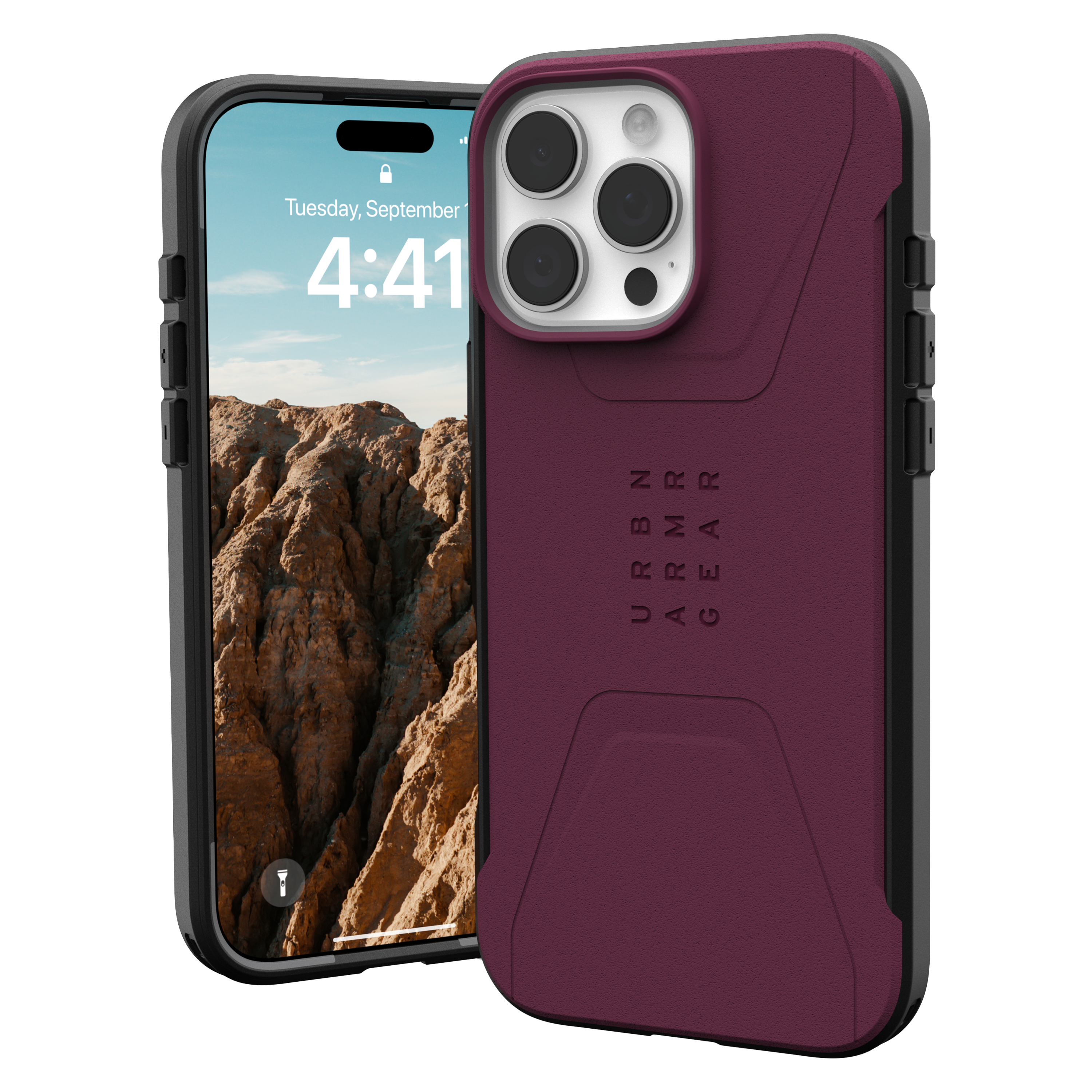 Urban Armor Gear Uag - Civilian Magsafe Case For Apple Iphone 16 Pro Max - Bordeaux