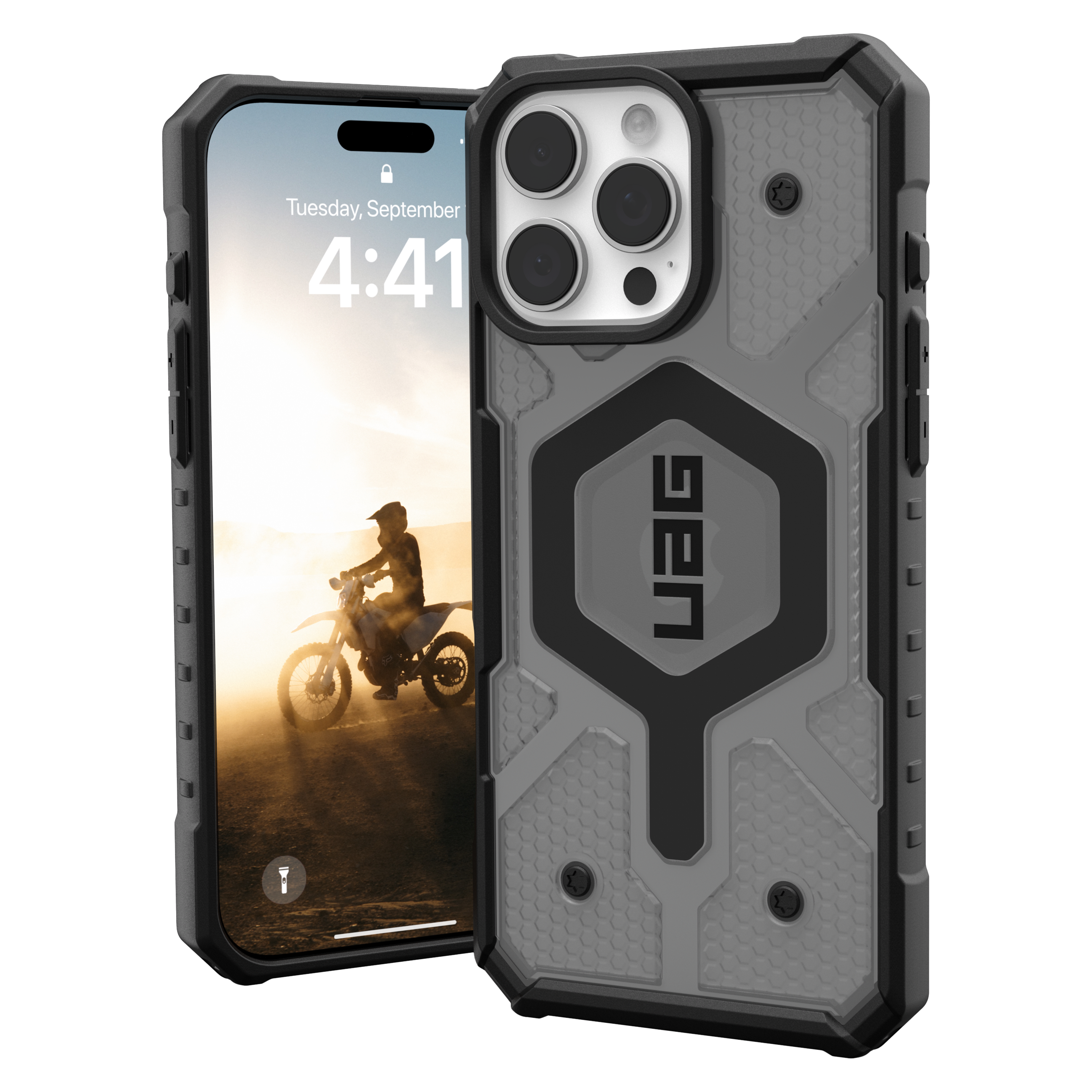 Urban Armor Gear Uag - Pathfinder Clear Magsafe Case For Apple Iphone 16 Pro Max - Ash
