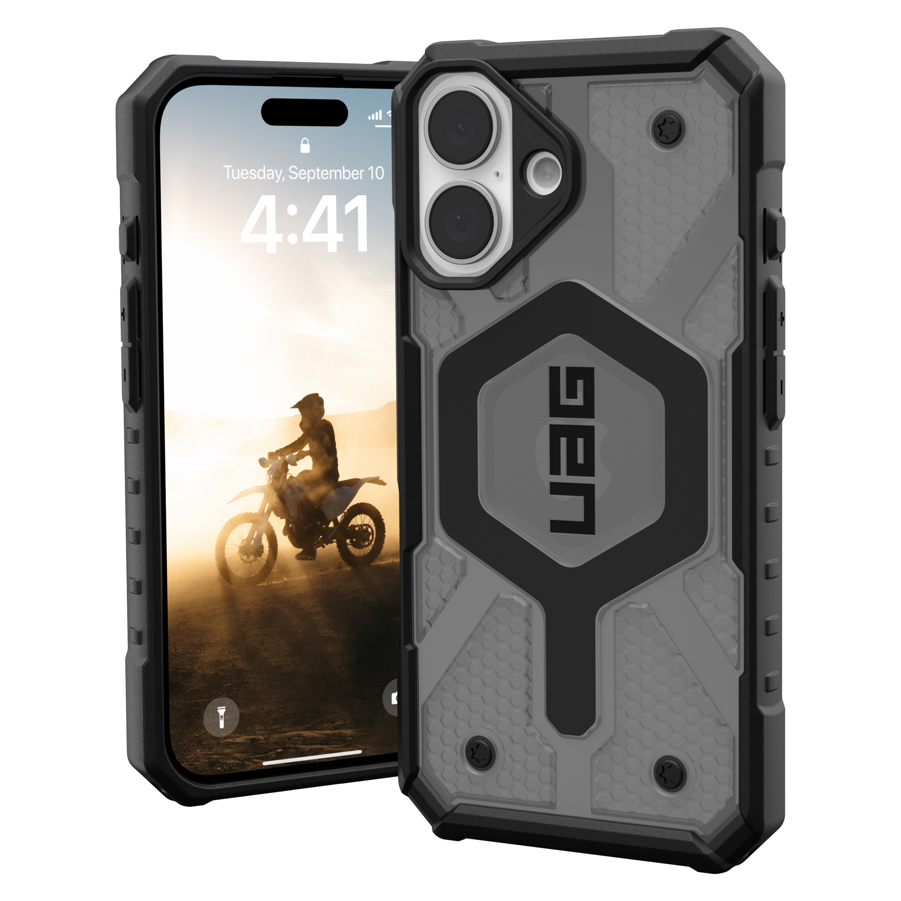 Urban Armor Gear Uag - Pathfinder Clear Magsafe Case For Apple Iphone 16 - Ash