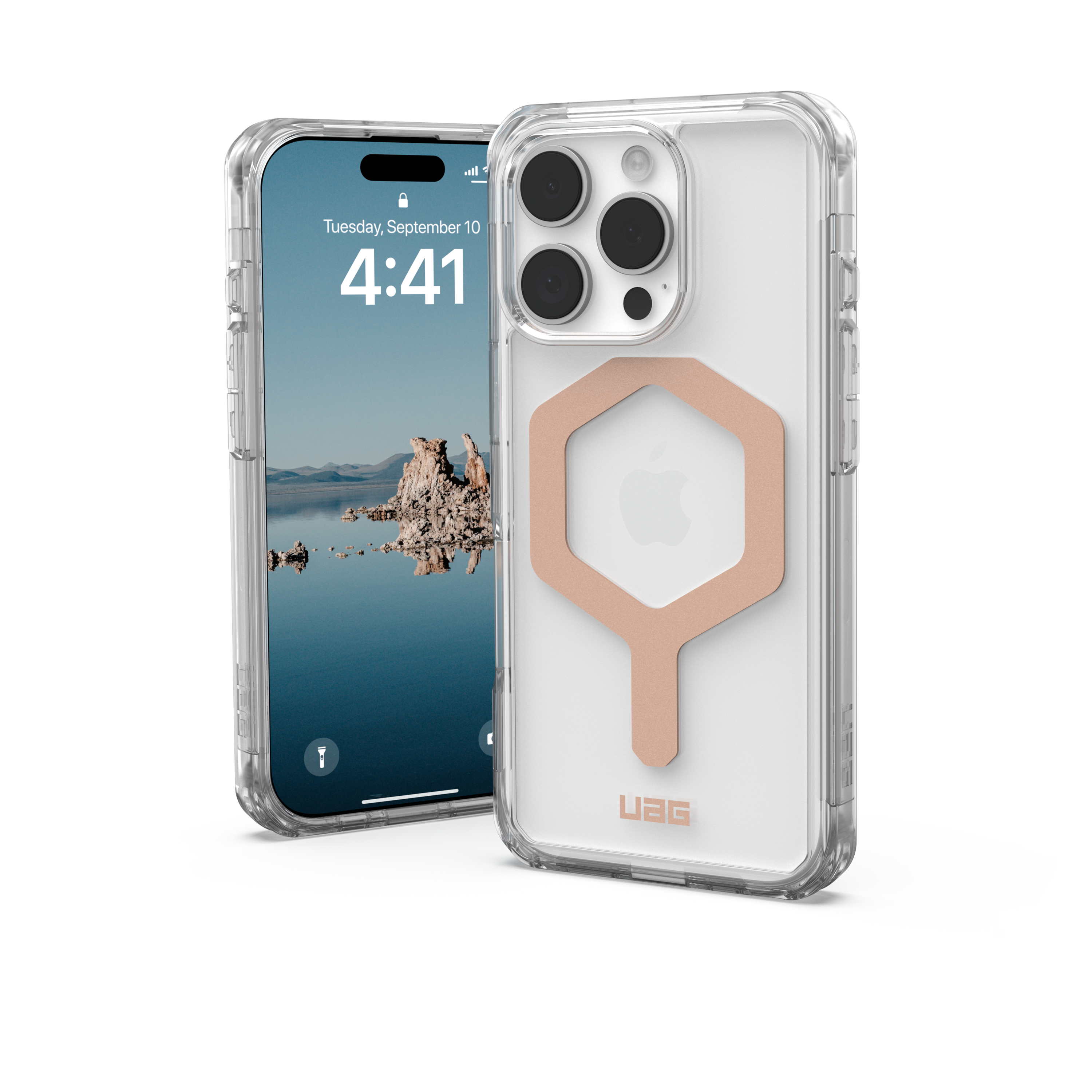 Urban Armor Gear Uag - Plyo Magsafe Case For Apple Iphone 16 Pro - Ice And Rose Gold