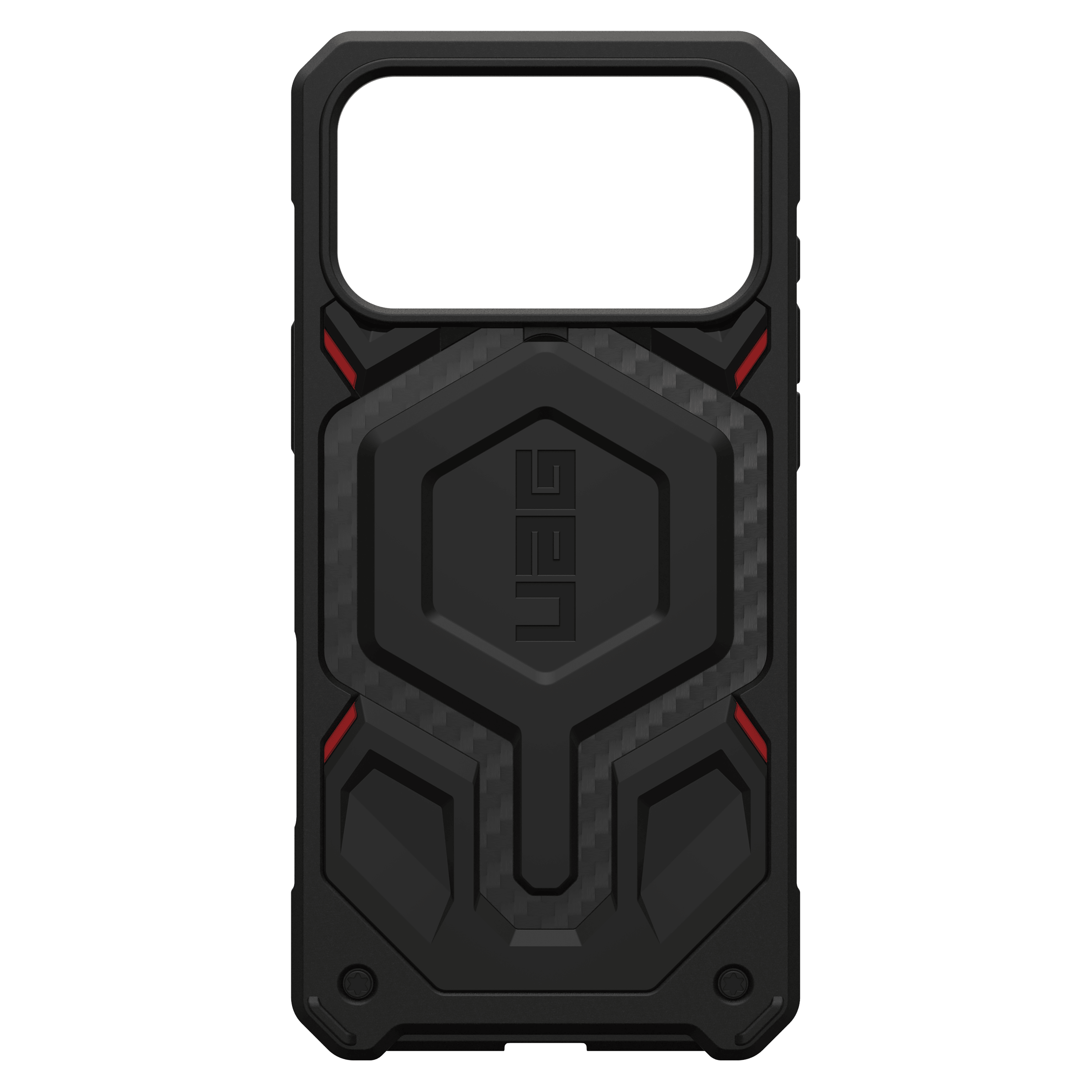 Urban Armor Gear Monarch Pro Case for Apple iPhone 17 Pro Max – Carbon Fiber Black and Red