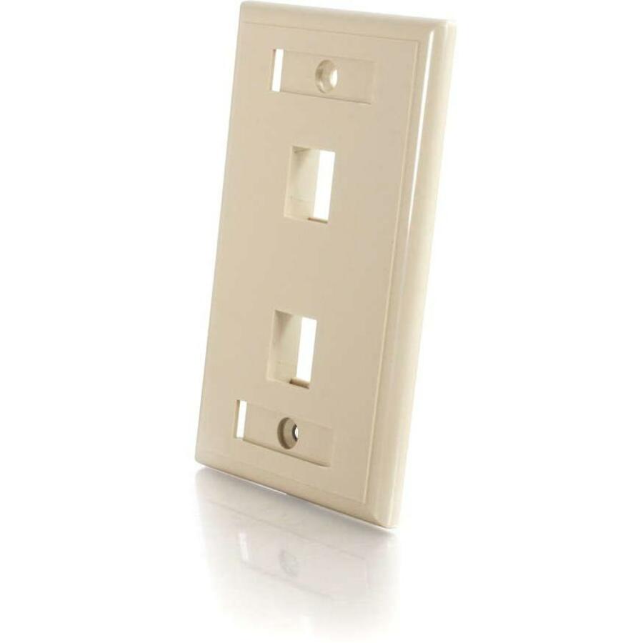 Legrand C2G 2-Port Single Gang Multimedia Keystone Wall Plate - Ivory