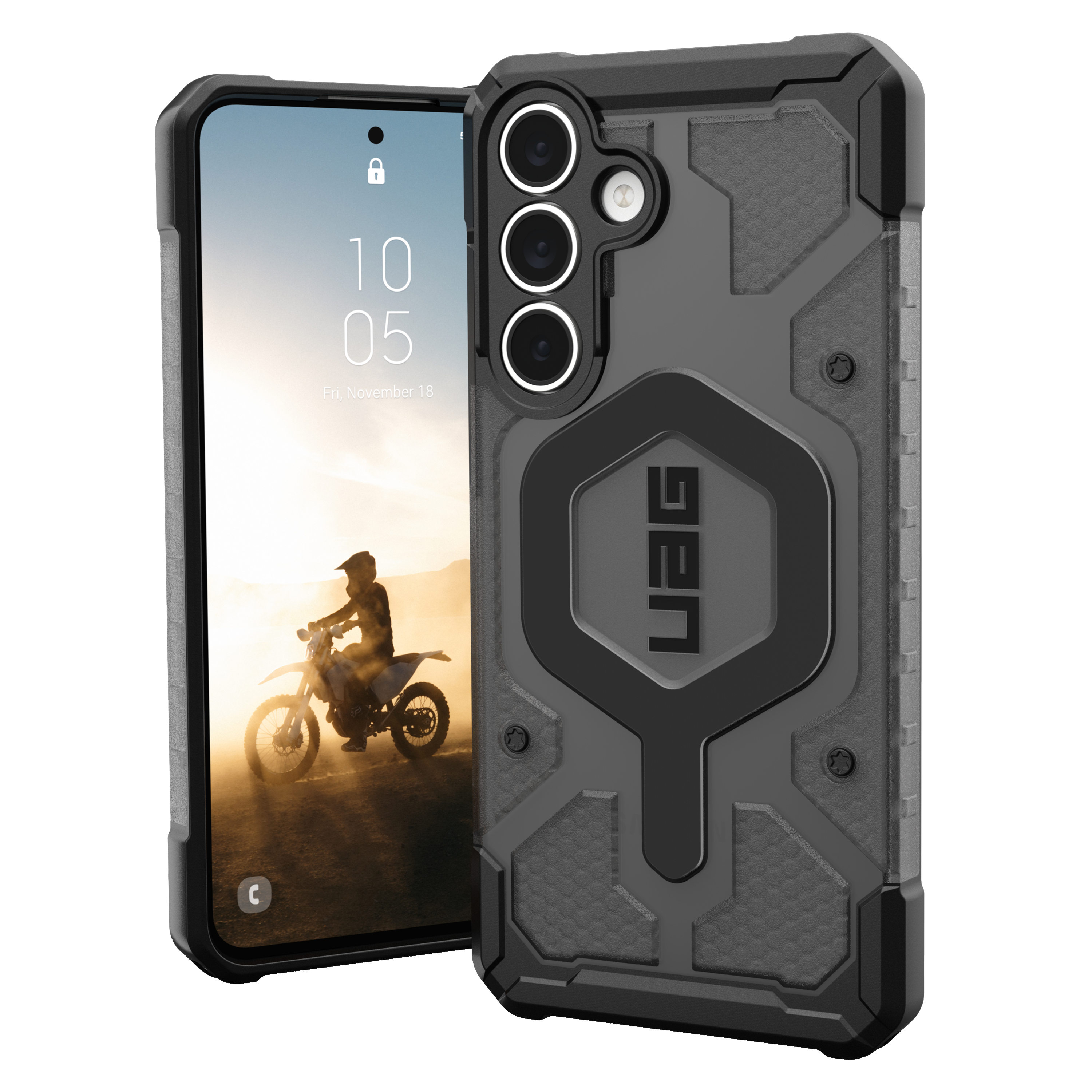 Urban Armor Gear Pathfinder Clear Case with Magnet for Samsung Galaxy S25 FE – Ash and Black