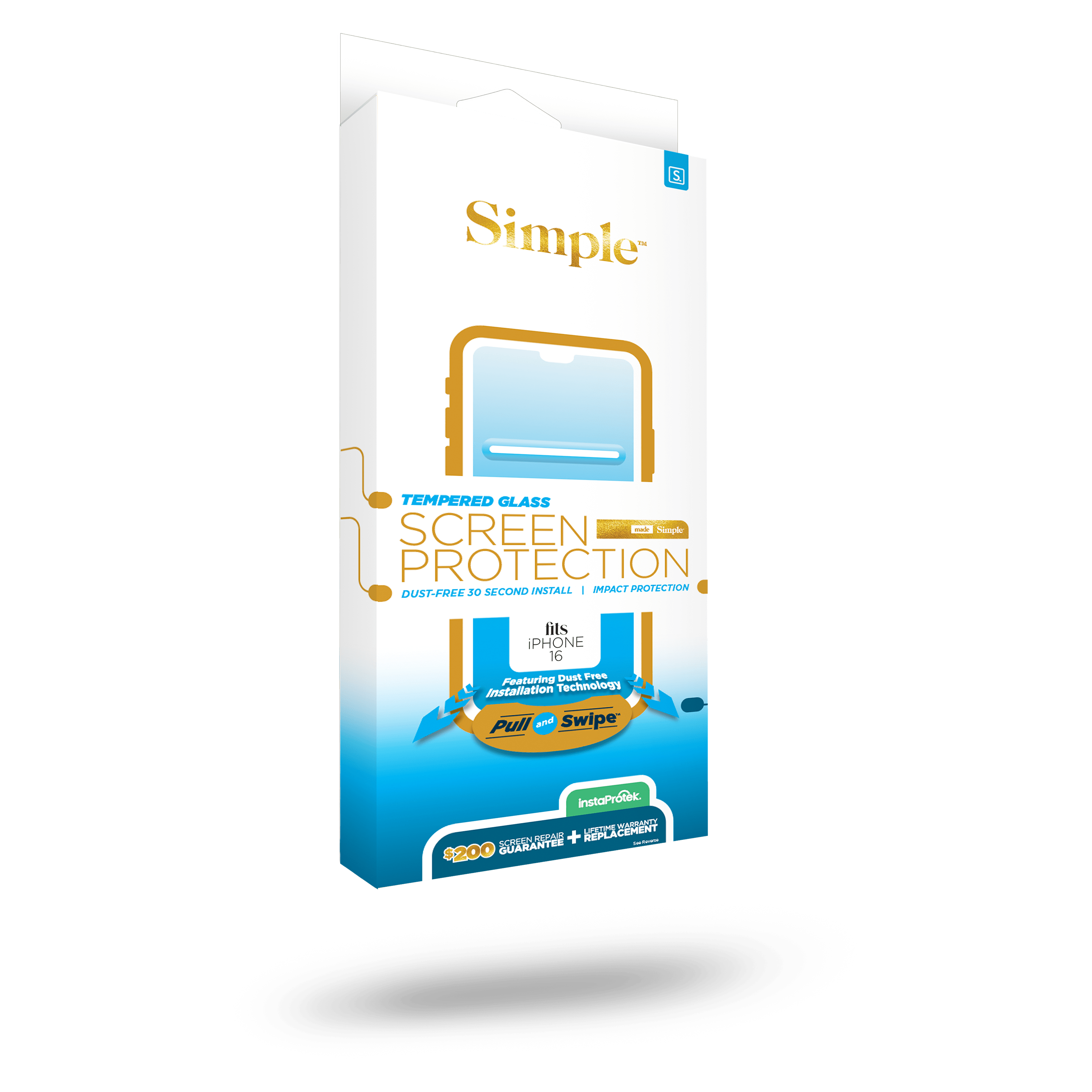 simple-200-guided-tempered-glass-screen-protector-for-apple-iphone-16-iphone-15-clear