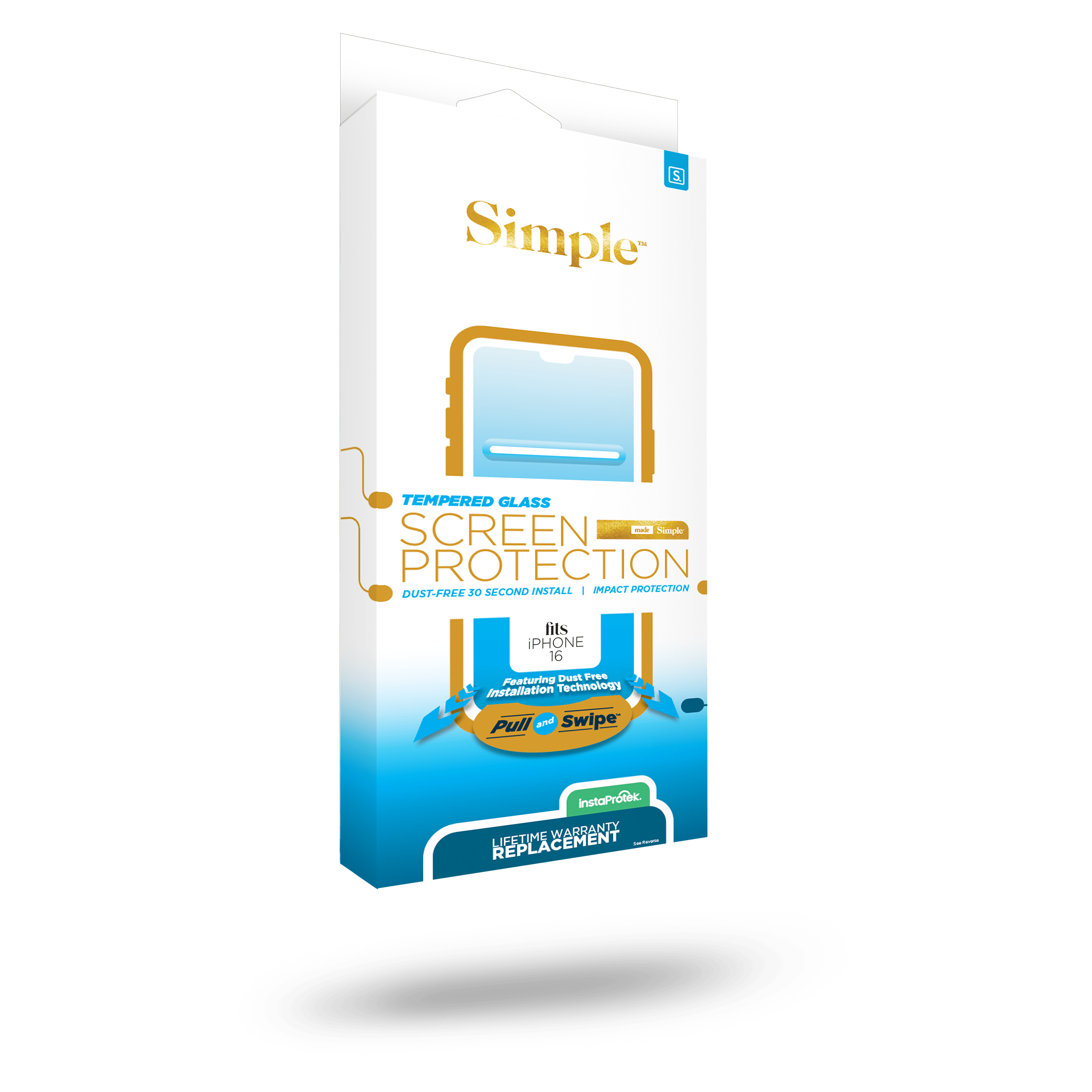 Simple - Guided Tempered Glass Screen Protector For Apple Iphone 16 / Iphone 15 - Clear