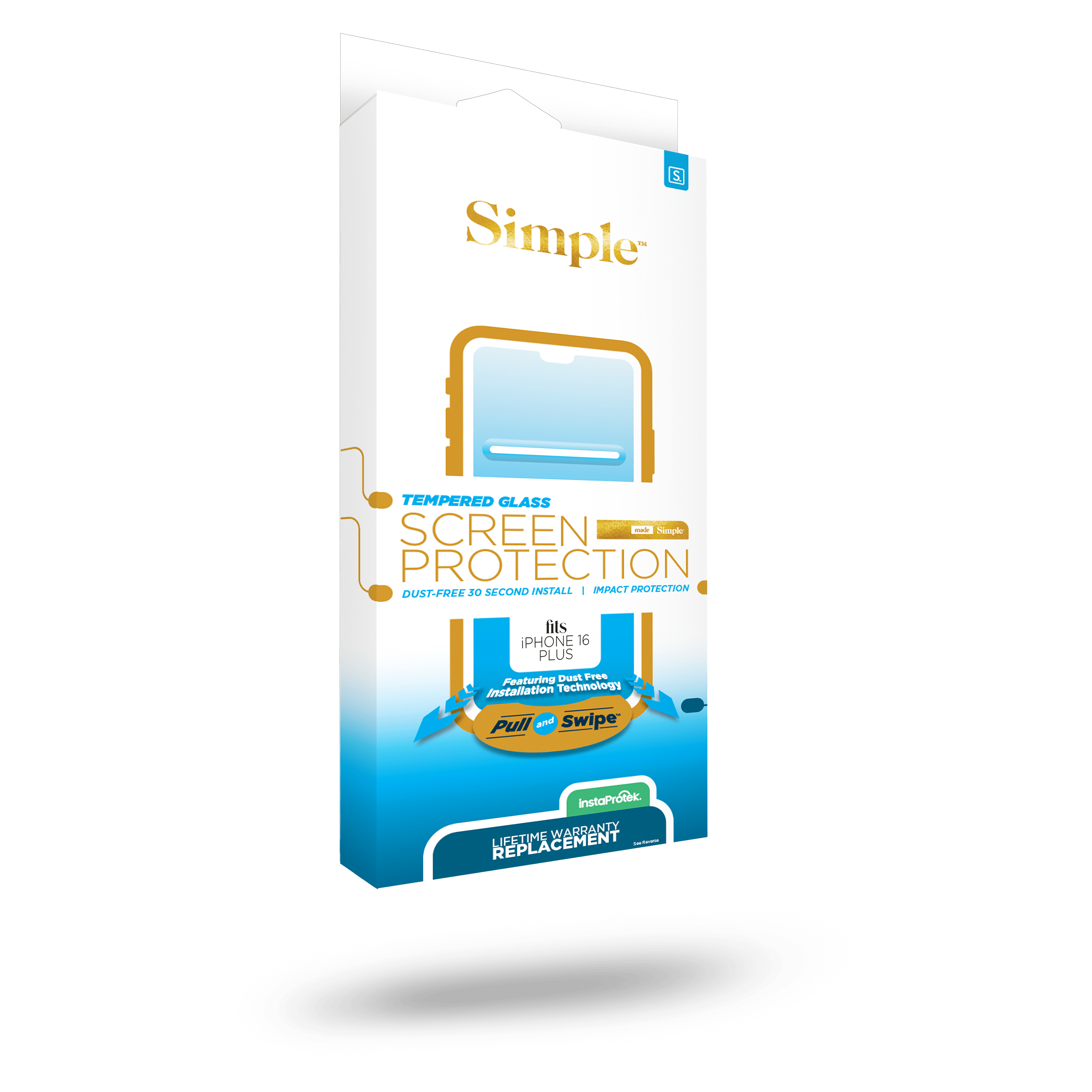 Simple - Guided Tempered Glass Screen Protector For Apple Iphone 16 Plus / Iphone 15 Plus - Clear