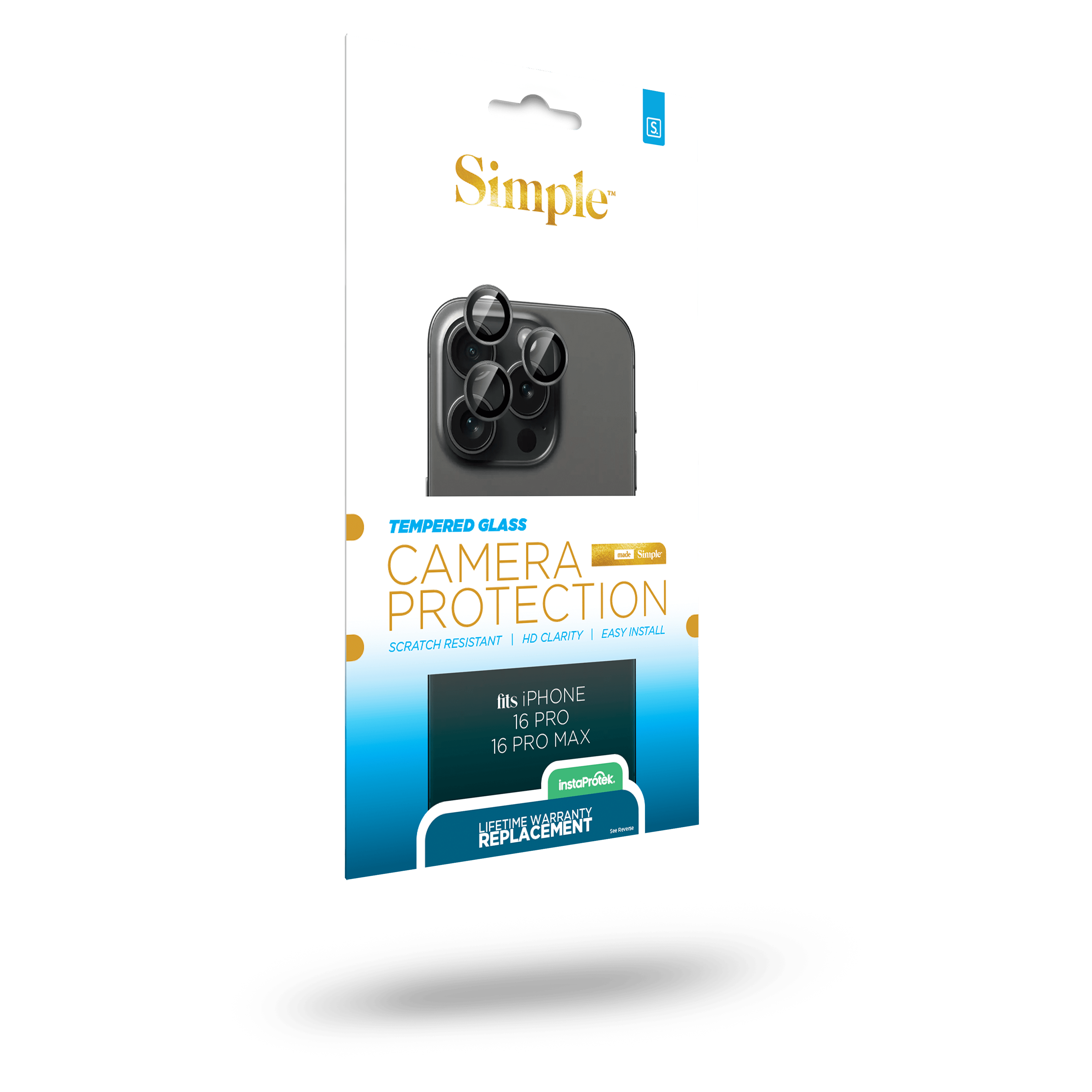 Simple - Camera Lens Tempered Glass Screen Protector For Apple Iphone 16 Pro - Clear