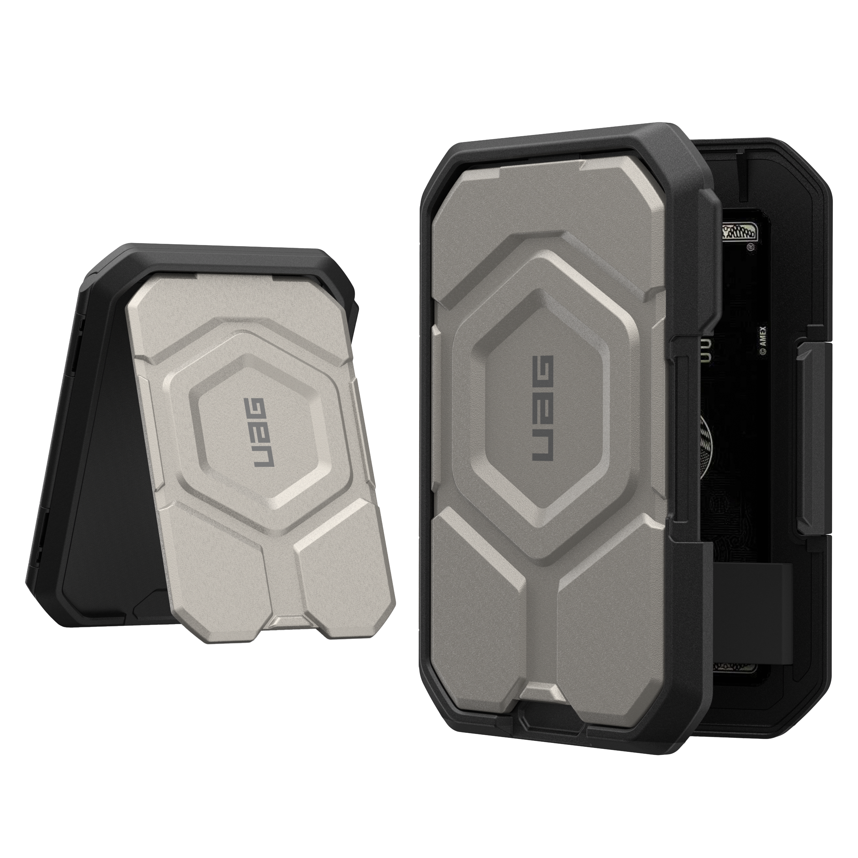 Urban Armor Gear Uag - Magnetic Wallet With Stand - Black And Titanium