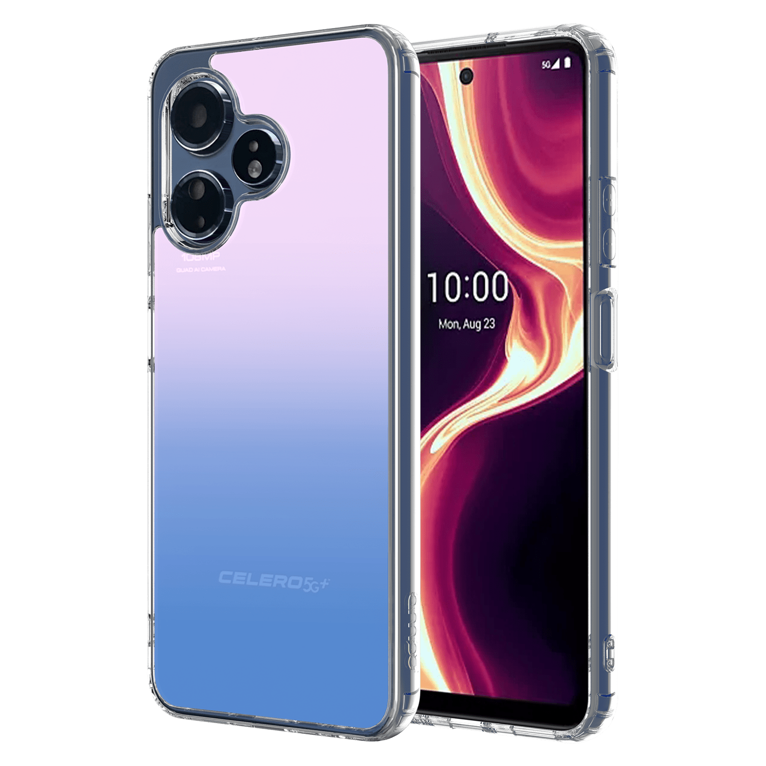 Ampd - Flex Acrylic Ice Case For Celero 5g Plus Gen 3 - Gradient Blue And Pink