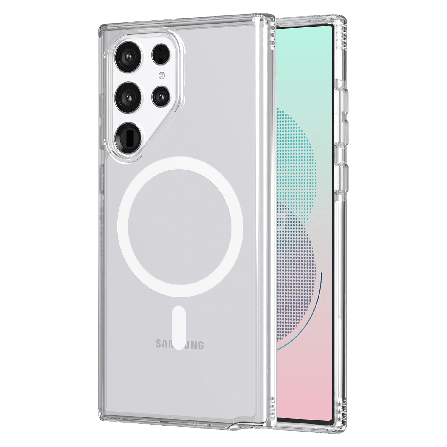 Ampd - Tpu / Acrylic Crystal Clear Magsafe Case For Samsung Galaxy S22 Ultra - Clear