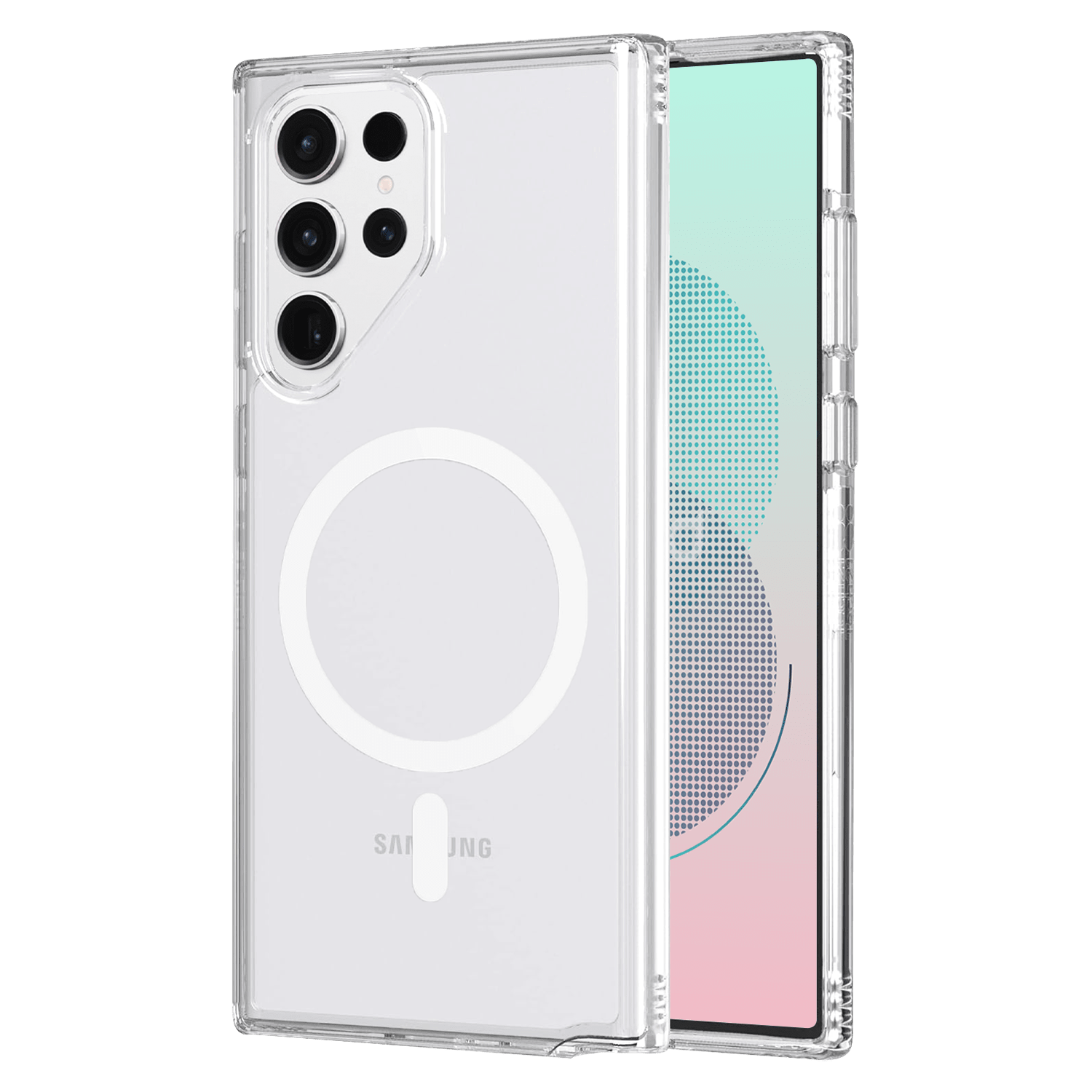 Ampd - Tpu / Acrylic Crystal Clear Magsafe Case For Samsung Galaxy S23 Ultra - Clear