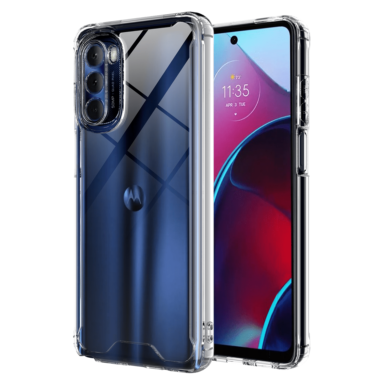 Ampd - Tpu / Acrylic Hard Shell Case For Motorola Moto G Stylus 2022 / Moto G Stylus 5g 2022 - Clear