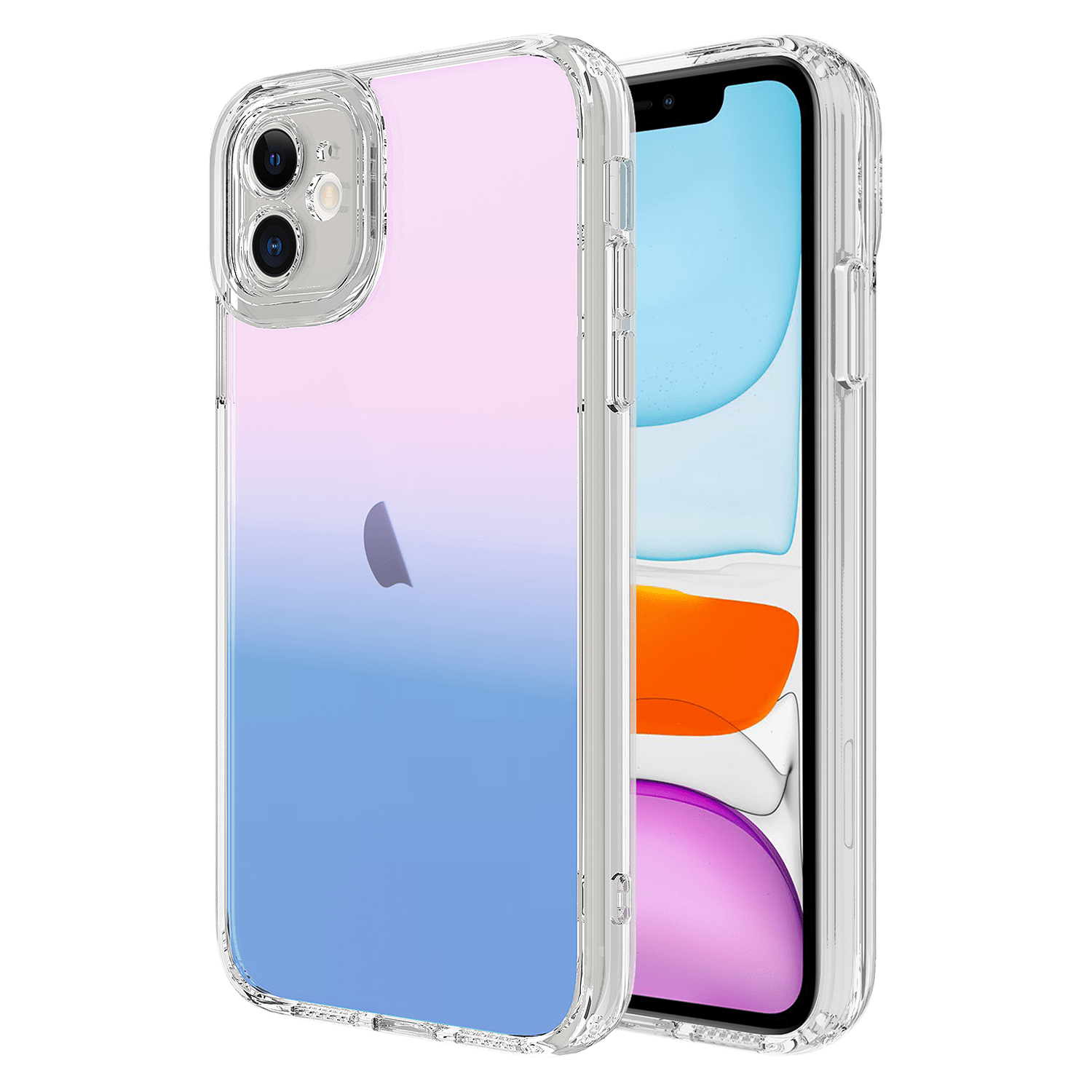 Ampd - Acrylic Ice Holographic Case For Apple Iphone 11 - Blue And Pink