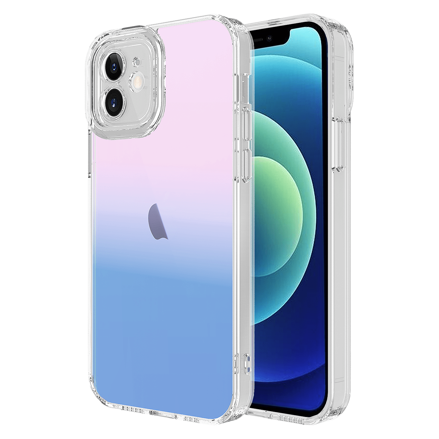 Ampd - Acrylic Ice Holographic Case For Apple Iphone 12 - Blue And Pink