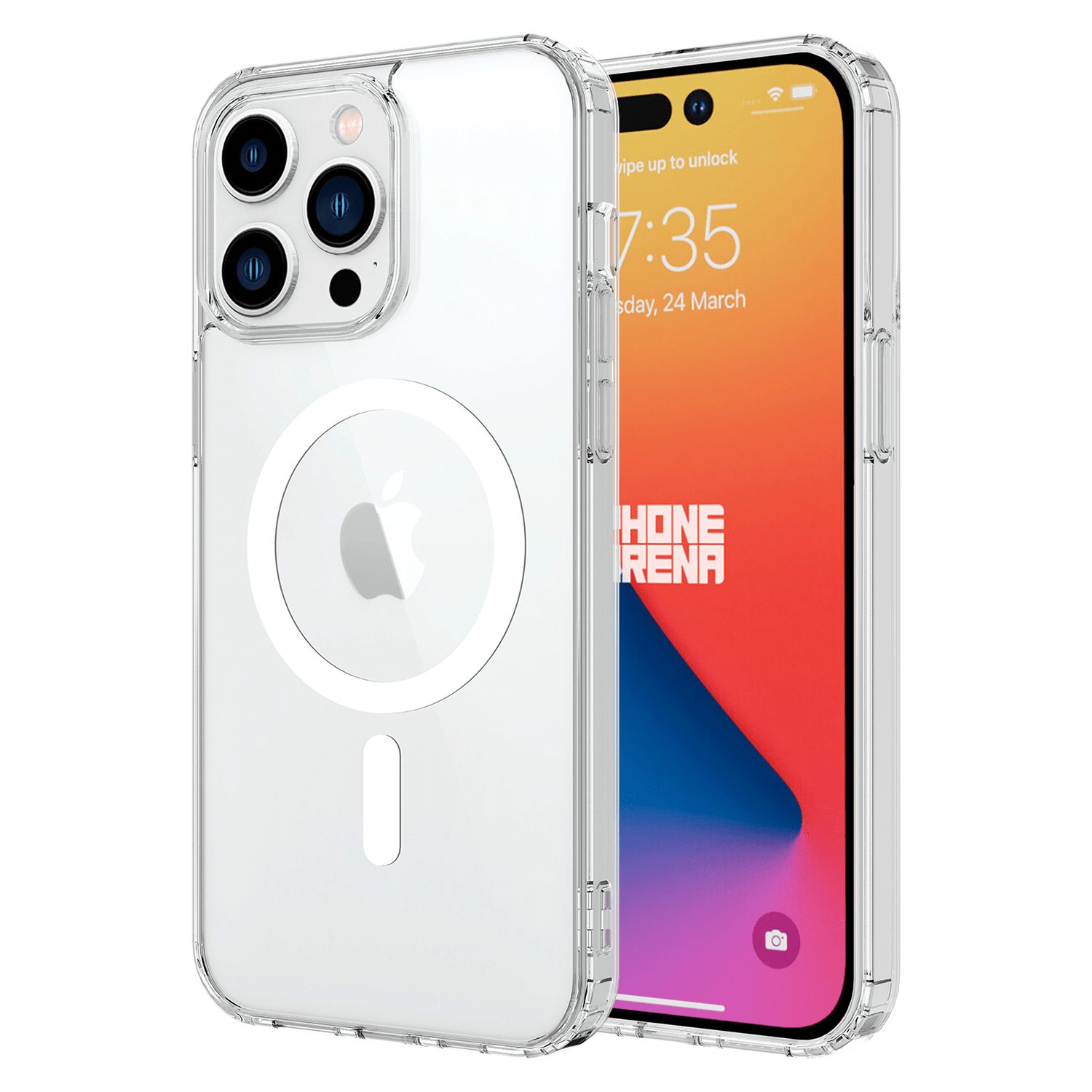 Ampd - Tpu / Acrylic Crystal Clear Magsafe Case For Apple iPhone 15 Pro Max - Clear