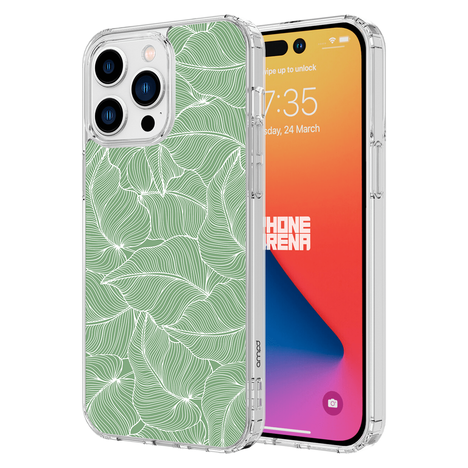 Ampd - Tpu / Acrylic Hd Print Magsafe Case For Apple iPhone 15 Pro Max - Palm