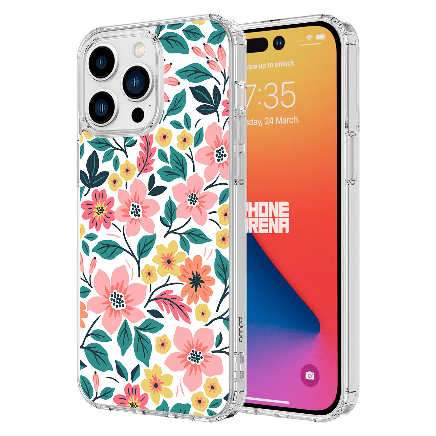 Ampd - Tpu / Acrylic Hd Print Magsafe Case For Apple iPhone 15 Pro Max - Wildflower