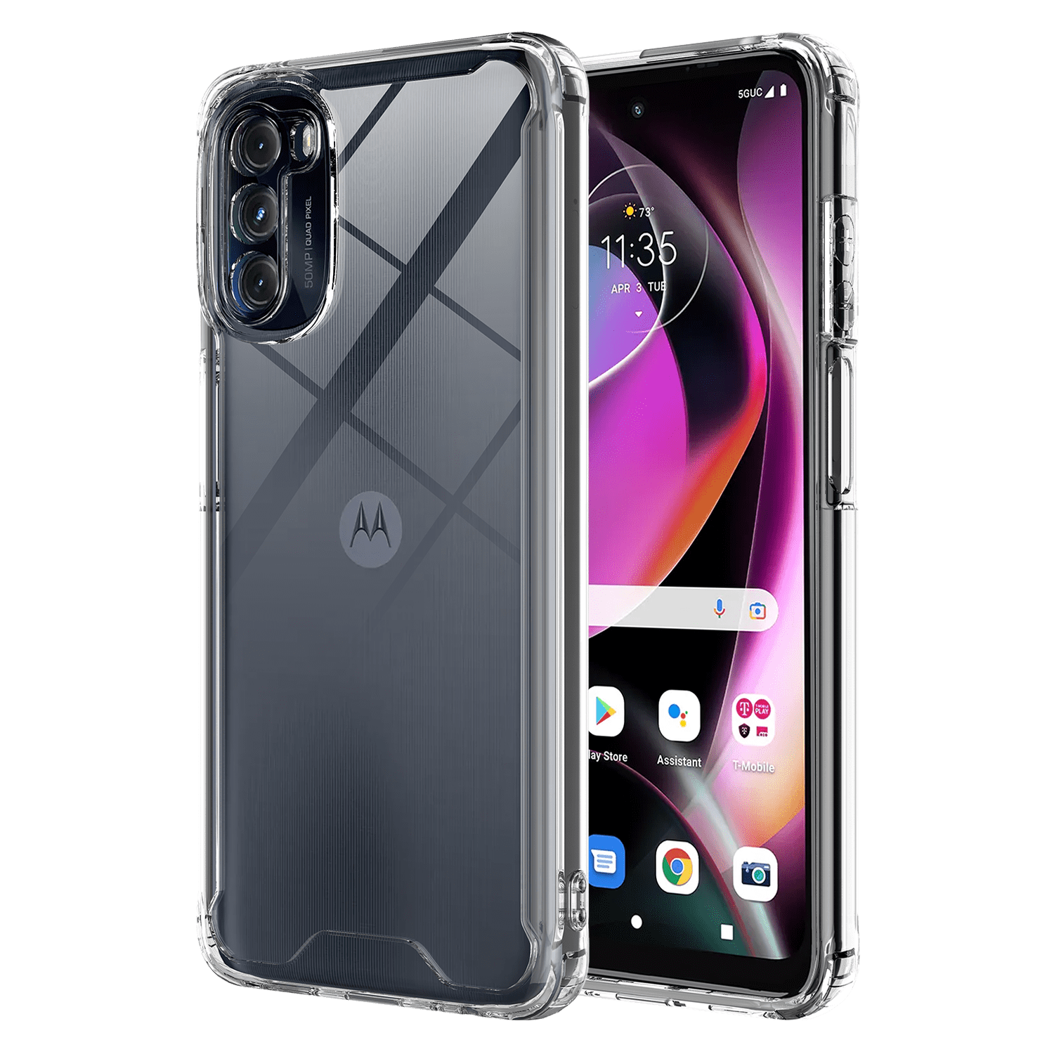 Ampd - Tpu / Acrylic Hard Shell Case For Motorola Moto G 5g 2022 - Clear
