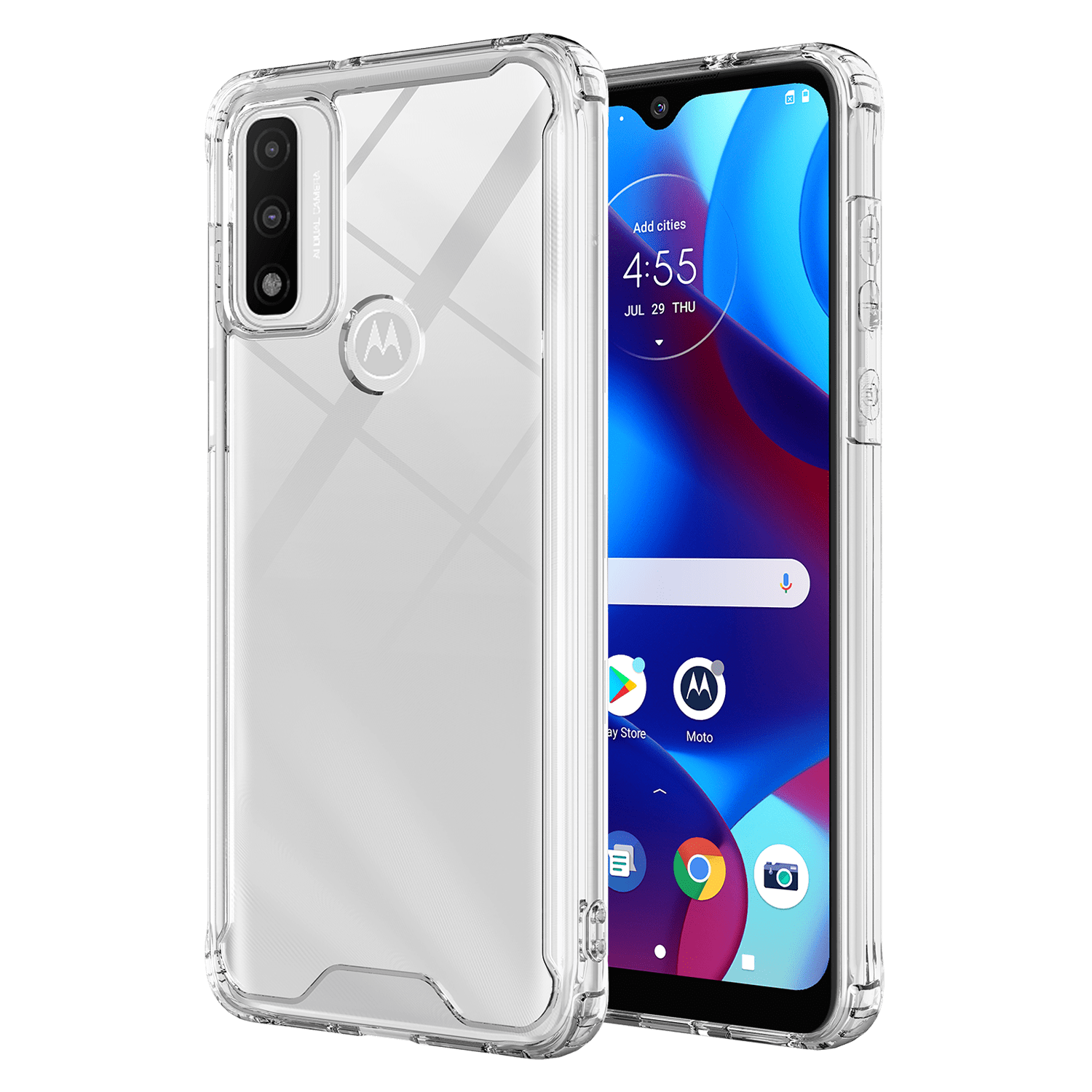 Ampd - Tpu / Acrylic Hard Shell Case For Motorola Moto G Play 2023 - Clear