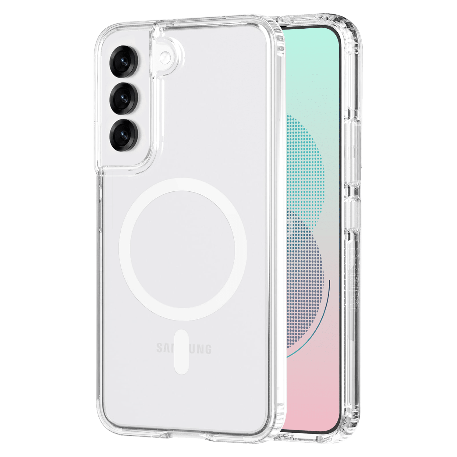 Ampd - Tpu / Acrylic Crystal Clear Case With Mag Ring For Samsung Galaxy S25 - Clear