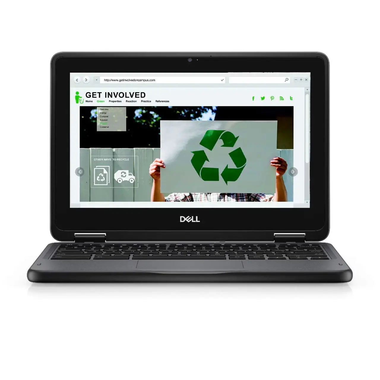 Dell Chromebook 11” 3000 (3110) 2-in-1, Intel Celeron N4500, 11.6-inch HD, 8GB Memory, 32GB eMMC Hard Drive, Wi-Fi 6 Chrome OS, Like New (Refurbished), 1