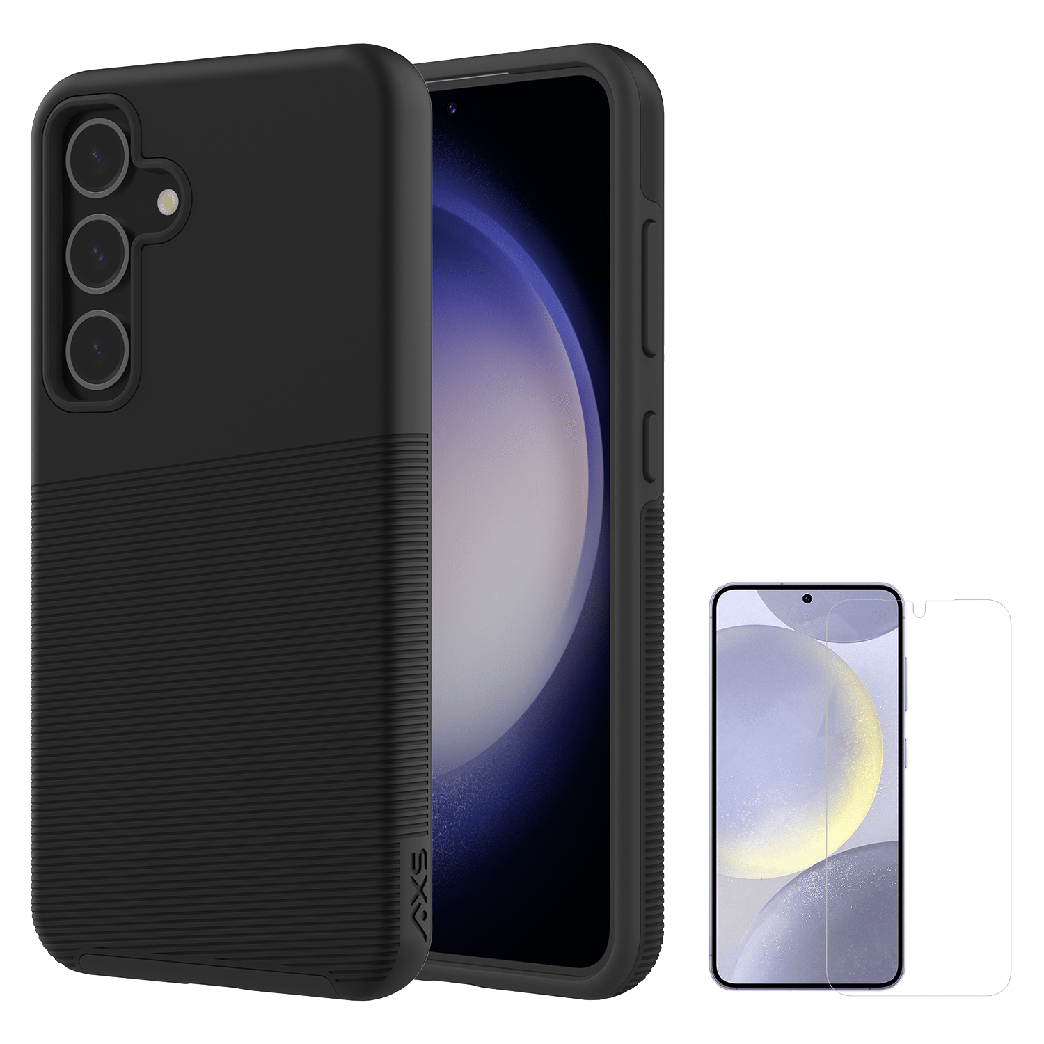 Axs - Protech Plus Case And Armorglass Screen Protector For Samsung Galaxy S24 - Black