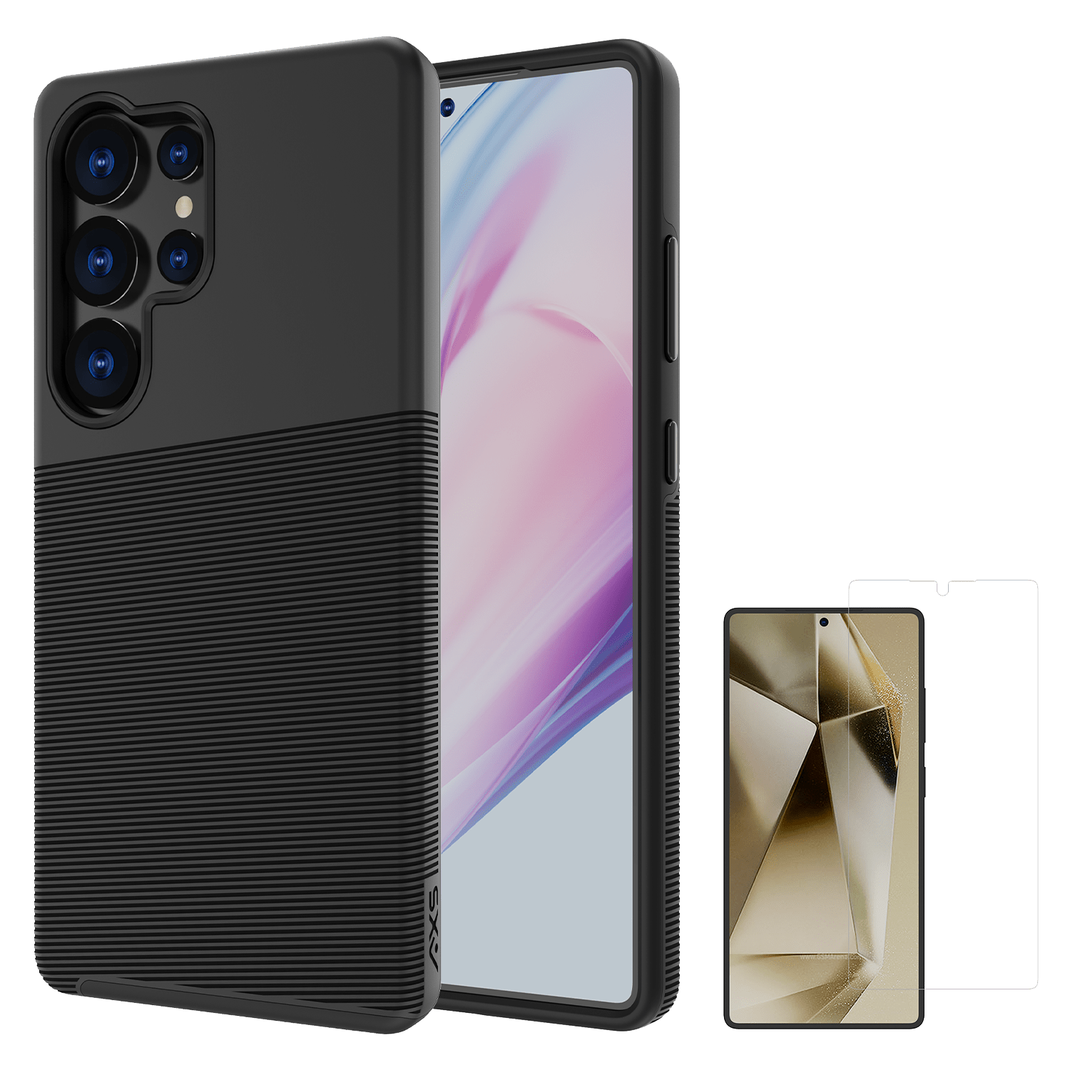 axs-protech-plus-case-and-armorglass-screen-protector-for-samsung-galaxy-s25-ultra-black