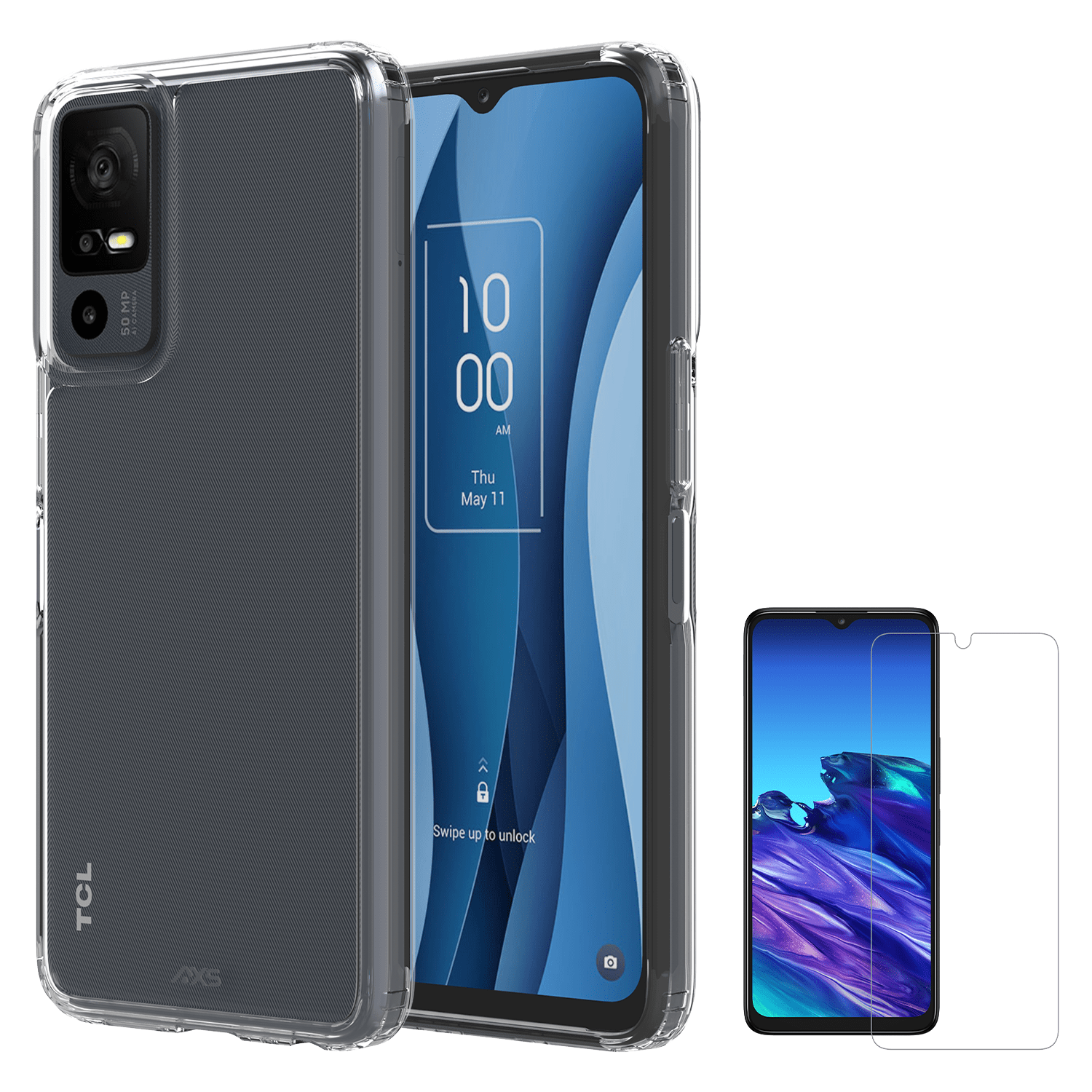 Axs - Ultra Clear Case And Armor Glass Screen Protector For Tcl 40 Xe 5g - Clear